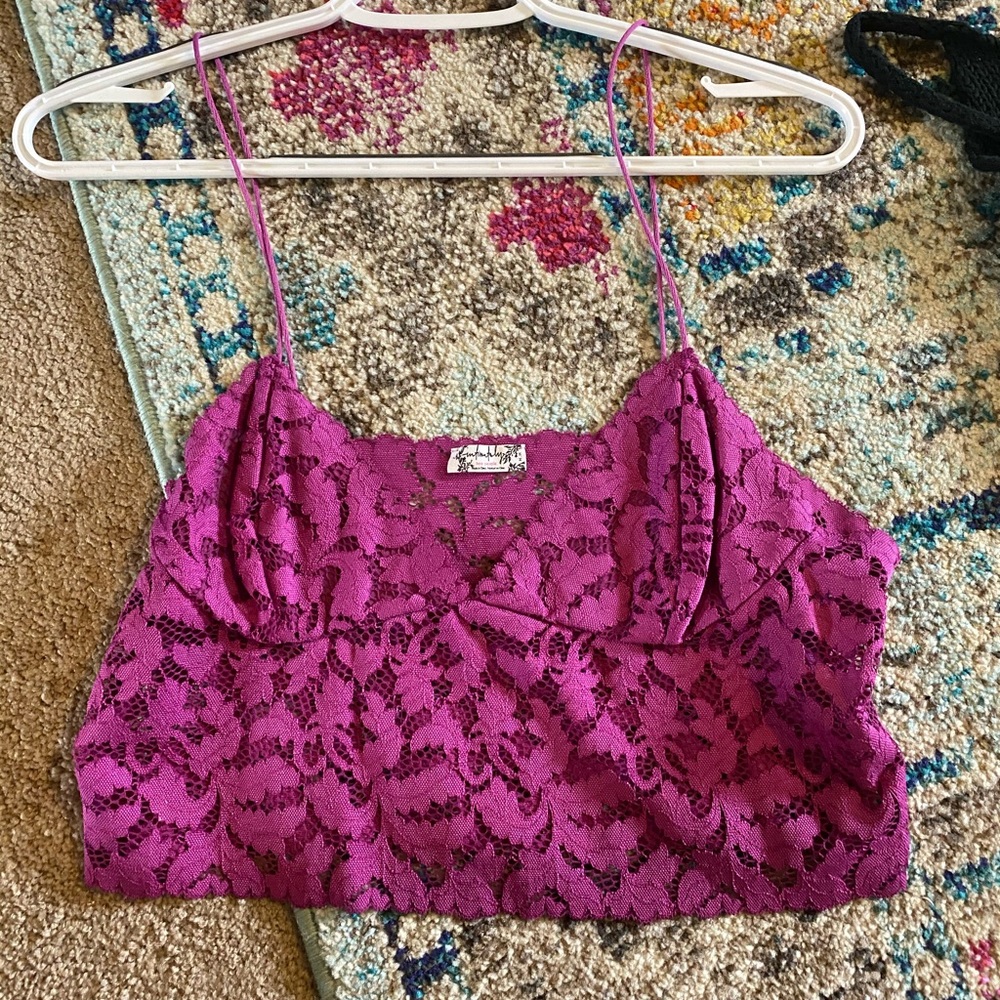 Free People Crop Top/ Lace Bralette